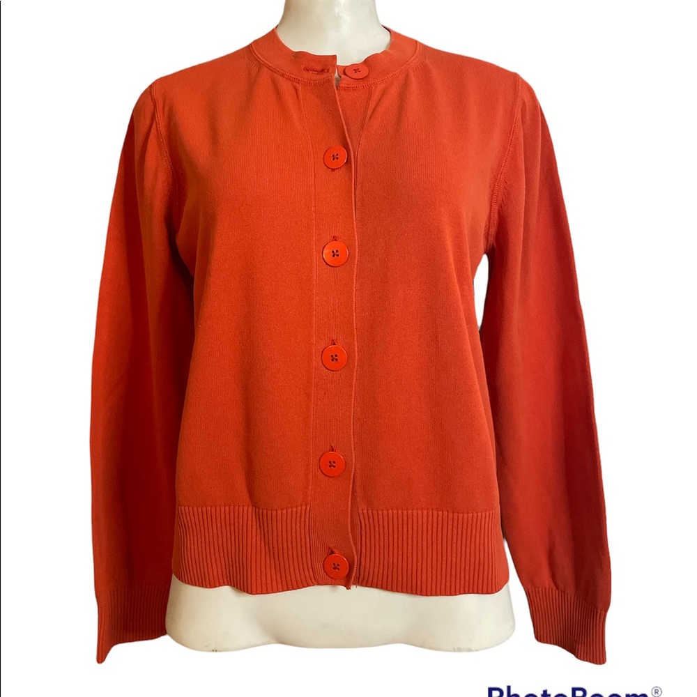 J. Crew Women's Orange Button-Up Cardigan Sweater